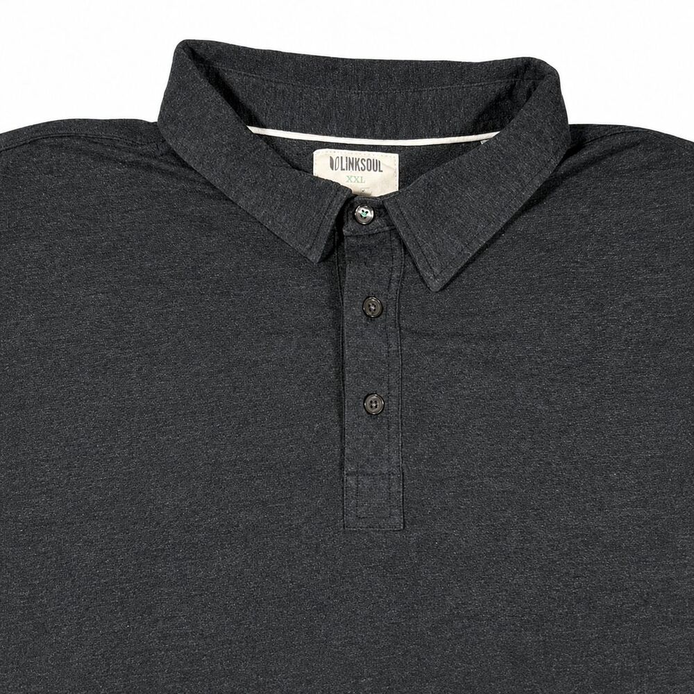 Lot 2 Linksoul Mens XXL Polo Shirts Dark Teal Heather Tempus Fugit Golf Organic - Picture 6 of 9